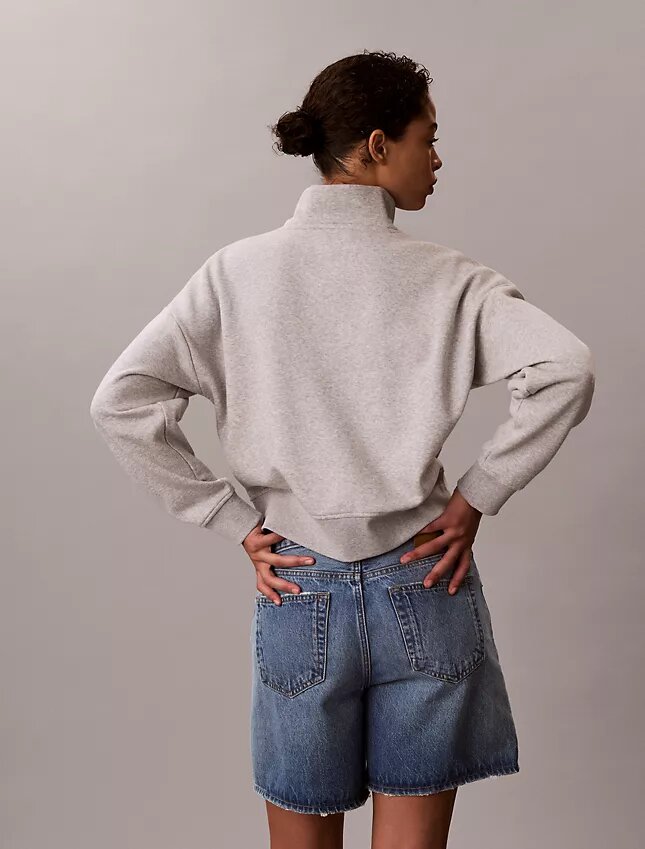 Monogram Fleece-Sweatshirt mit Viertelreißverschluss Monogram Fleece-Sweatshirt mit Viertelreißverschluss