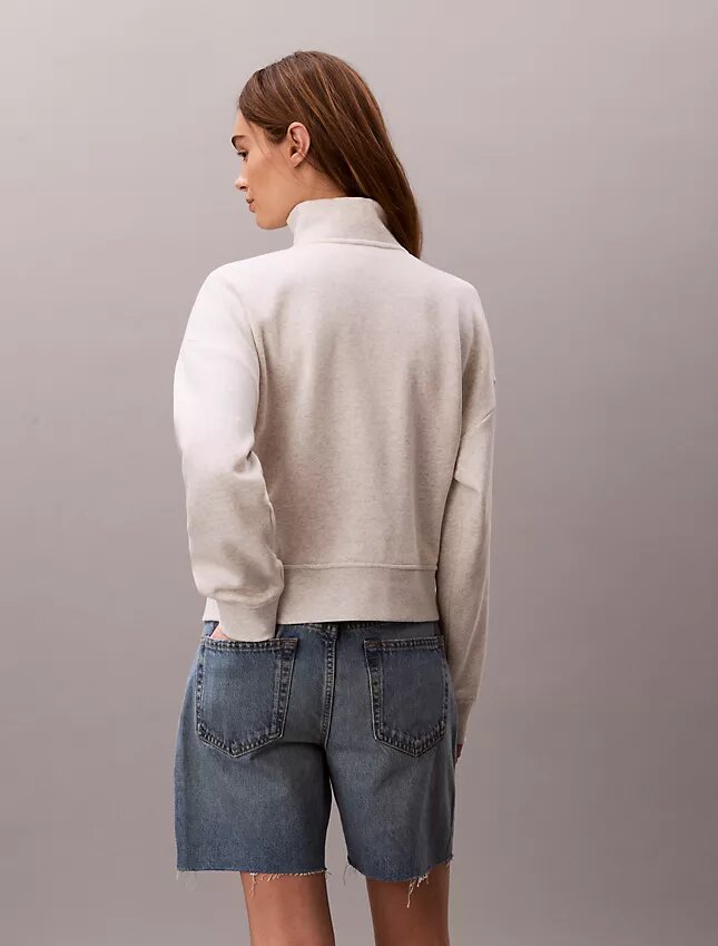 Monogram Fleece-Sweatshirt mit Viertelreißverschluss Monogram Fleece-Sweatshirt mit Viertelreißverschluss