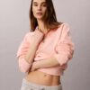 Monogram Fleece-Sweatshirt mit Viertelreißverschluss