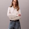 Monogram Fleece-Sweatshirt mit Viertelreißverschluss Monogram Fleece-Sweatshirt mit Viertelreißverschluss