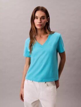 Monogram-T-Shirt mit V-Ausschnitt