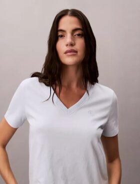 Monogram-T-Shirt mit V-Ausschnitt