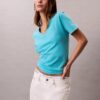 Monogram-T-Shirt mit V-Ausschnitt