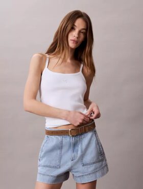 Monogram-Tanktop mit Rippbündchen