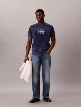 Monologo Classic T-Shirt mit grafischem Streifenmuster