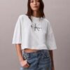 Monologo Cropped T-Shirt mit gerader Silhouette Monologo Cropped T-Shirt mit gerader Silhouette