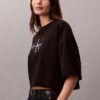 Monologo Cropped T-Shirt mit gerader Silhouette Monologo Cropped T-Shirt mit gerader Silhouette