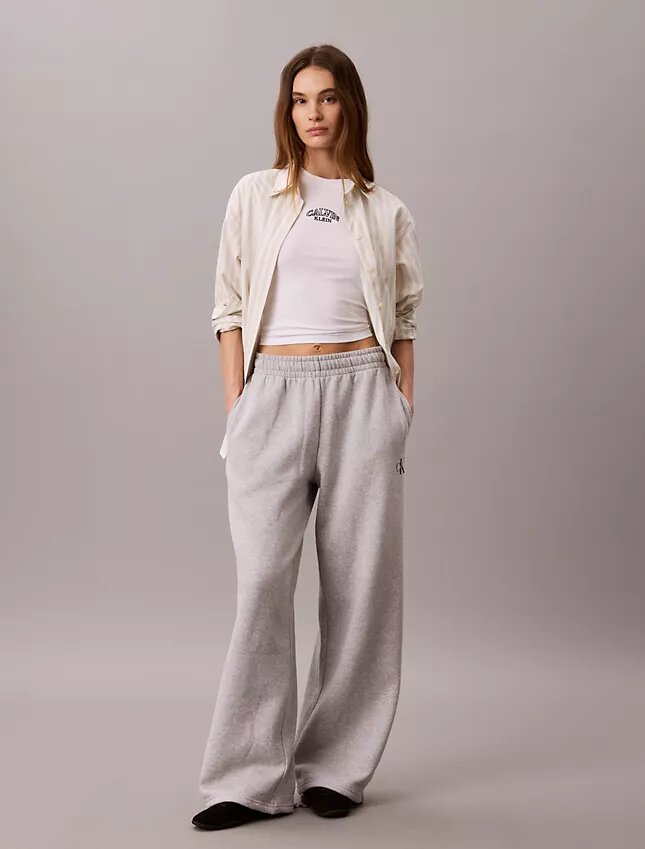 Monologo Fleece-Jogginghose mit weitem Bein Monologo Fleece-Jogginghose mit weitem Bein