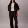 Monologo Fleece-Jogginghose mit weitem Bein