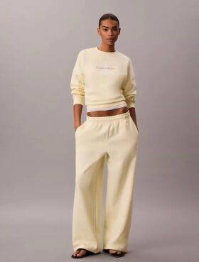 Monologo Fleece-Jogginghose mit weitem Bein