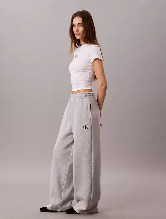 Monologo Fleece-Jogginghose mit weitem Bein Monologo Fleece-Jogginghose mit weitem Bein