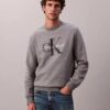Monologo Fleece-Sweatshirt mit Rundhalsausschnitt