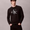 Monologo Fleece-Sweatshirt mit Rundhalsausschnitt