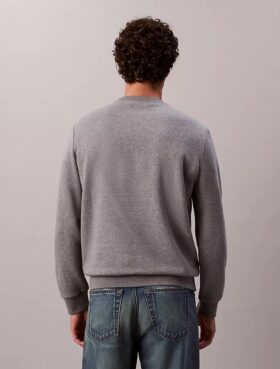 Monologo Fleece-Sweatshirt mit Rundhalsausschnitt