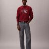 Monologo Fleece-Sweatshirt mit Rundhalsausschnitt