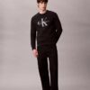 Monologo Fleece-Sweatshirt mit Rundhalsausschnitt