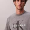 Monologo Fleece-Sweatshirt mit Rundhalsausschnitt