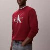 Monologo Fleece-Sweatshirt mit Rundhalsausschnitt