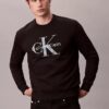 Monologo Fleece-Sweatshirt mit Rundhalsausschnitt