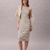 Monologo Midi-Kleid mit Rippenstreifen Monologo Midi-Kleid mit Rippenstreifen
