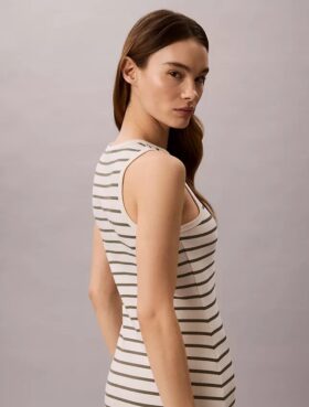 Monologo Midi-Kleid mit Rippenstreifen