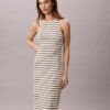 Monologo Midi-Kleid mit Rippenstreifen Monologo Midi-Kleid mit Rippenstreifen
