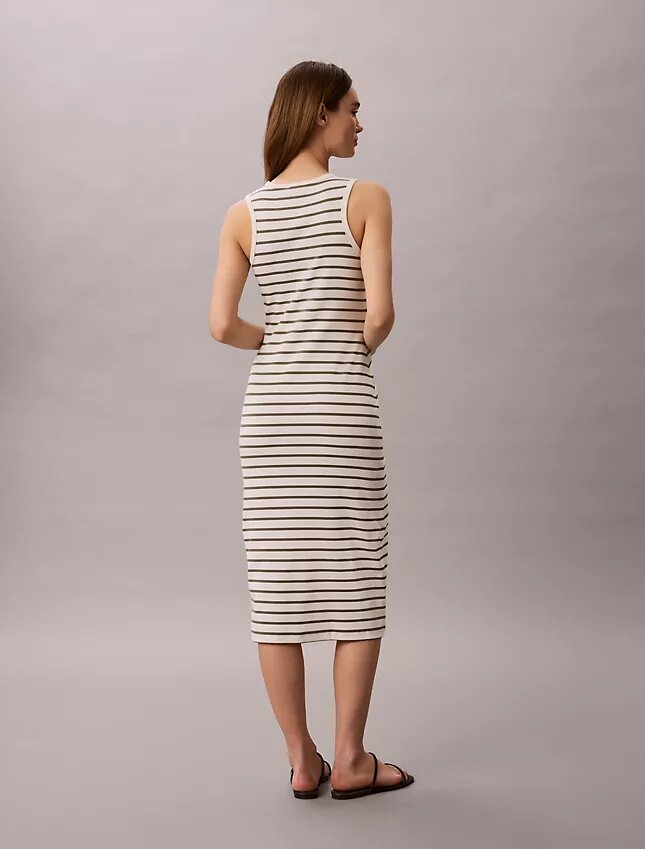 Monologo Midi-Kleid mit Rippenstreifen Monologo Midi-Kleid mit Rippenstreifen
