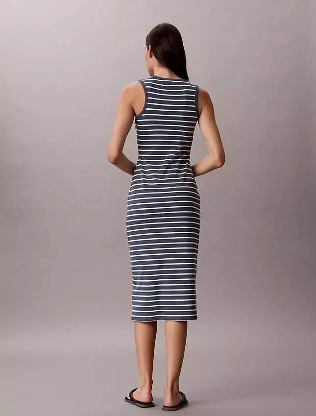 Monologo Midi-Kleid mit Rippenstreifen Monologo Midi-Kleid mit Rippenstreifen