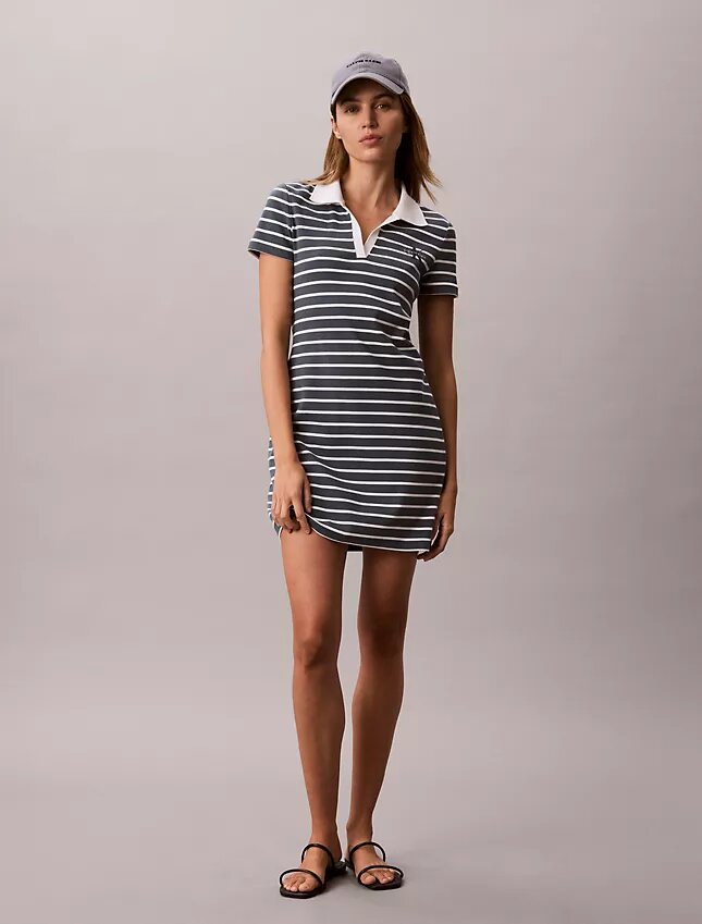 Monologo Mini-Kleid mit Rippenstreifen Monologo Mini-Kleid mit Rippenstreifen