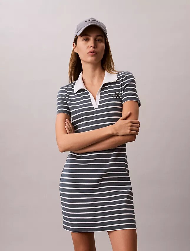 Monologo Mini-Kleid mit Rippenstreifen Monologo Mini-Kleid mit Rippenstreifen