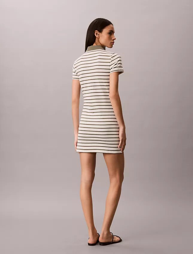 Monologo Mini-Kleid mit Rippenstreifen Monologo Mini-Kleid mit Rippenstreifen