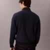 Monologo Premium-Frottee-Sweatshirt mit Viertelreißverschluss