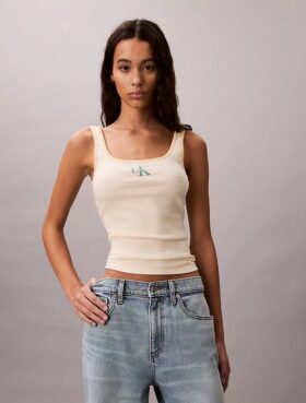 Monologo-Streifen-Ripp-Tanktop