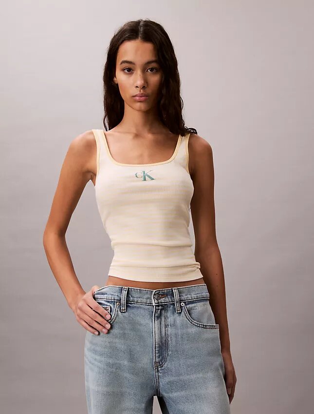 Monologo-Streifen-Ripp-Tanktop Monologo-Streifen-Ripp-Tanktop