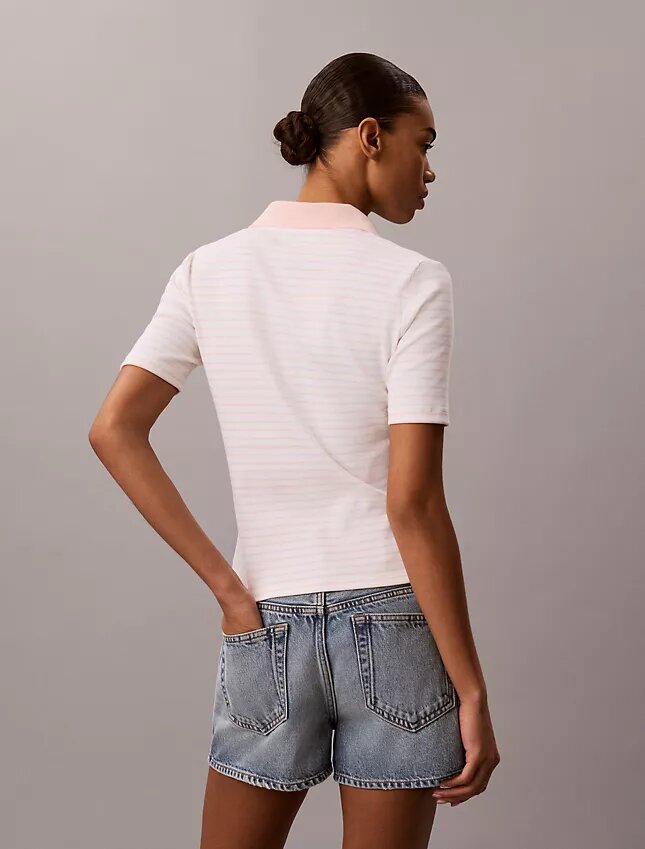 Monologo Stripe Rib Polo-T-Shirt Monologo Stripe Rib Polo-T-Shirt
