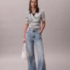 Monologo Stripe Rib Polo-T-Shirt Monologo Stripe Rib Polo-T-Shirt