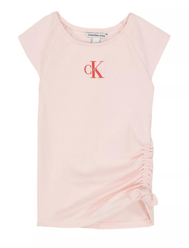 Monologo T-Shirt für Mädchen mit seitlicher Rüsche Monologo T-Shirt für Mädchen mit seitlicher Rüsche