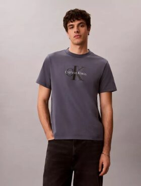 Monologo-T-Shirt mit Acid-Wash-Effekt