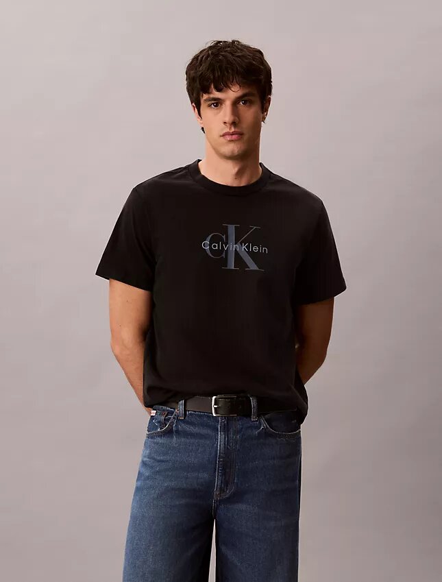 Monologo-T-Shirt mit Acid-Wash-Effekt Monologo-T-Shirt mit Acid-Wash-Effekt