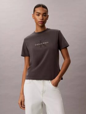 Monologo-T-Shirt mit Acid-Wash-Effekt