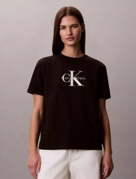 Monologo-T-Shirt mit Acid-Wash-Effekt