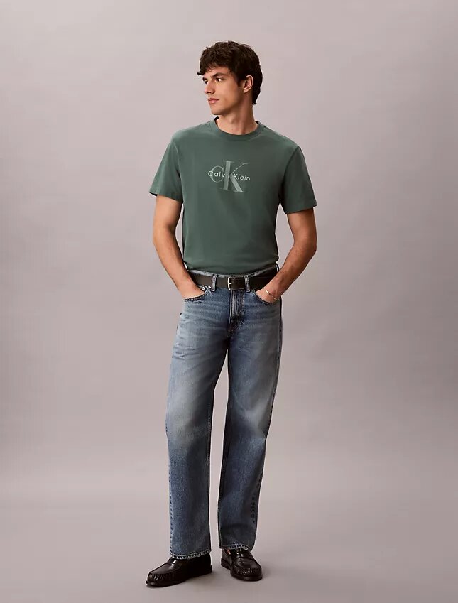 Monologo-T-Shirt mit Acid-Wash-Effekt Monologo-T-Shirt mit Acid-Wash-Effekt
