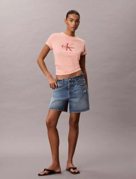 Monologo-T-Shirt mit Acid-Wash-Effekt