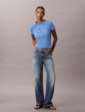 Monologo-T-Shirt mit Acid-Wash-Effekt