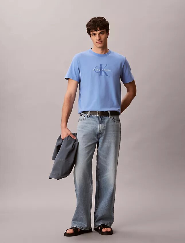 Monologo-T-Shirt mit Acid-Wash-Effekt Monologo-T-Shirt mit Acid-Wash-Effekt