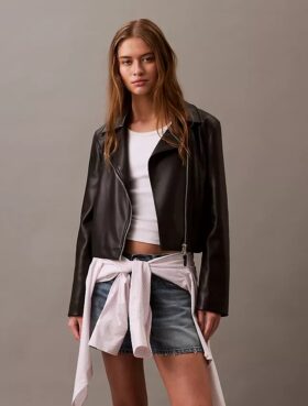 Motorradjacke aus Kunstleder