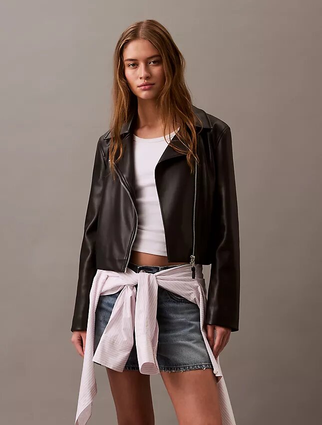 Motorradjacke aus Kunstleder Motorradjacke aus Kunstleder