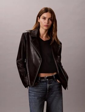 Motorradjacke aus Kunstleder
