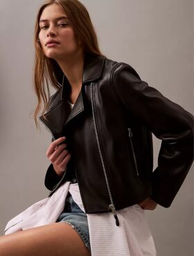 Motorradjacke aus Kunstleder