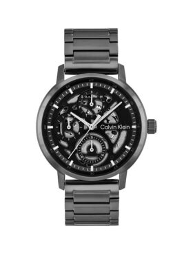 Multifunktionsuhr mit offenem Zifferblatt und Gliederarmband